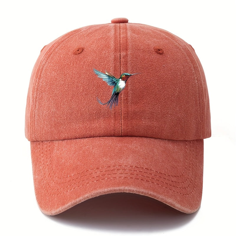 MAKEFGE Vintage Baseball Cap - Lightweight Distressed Trucker Hat, Available in Six Colors (Black/Dark Grey), Unisex, Suitable for Outdoor Casual Everyday Wear - Retro Structured Brim And Daily Headgear, Bird Pattern Design