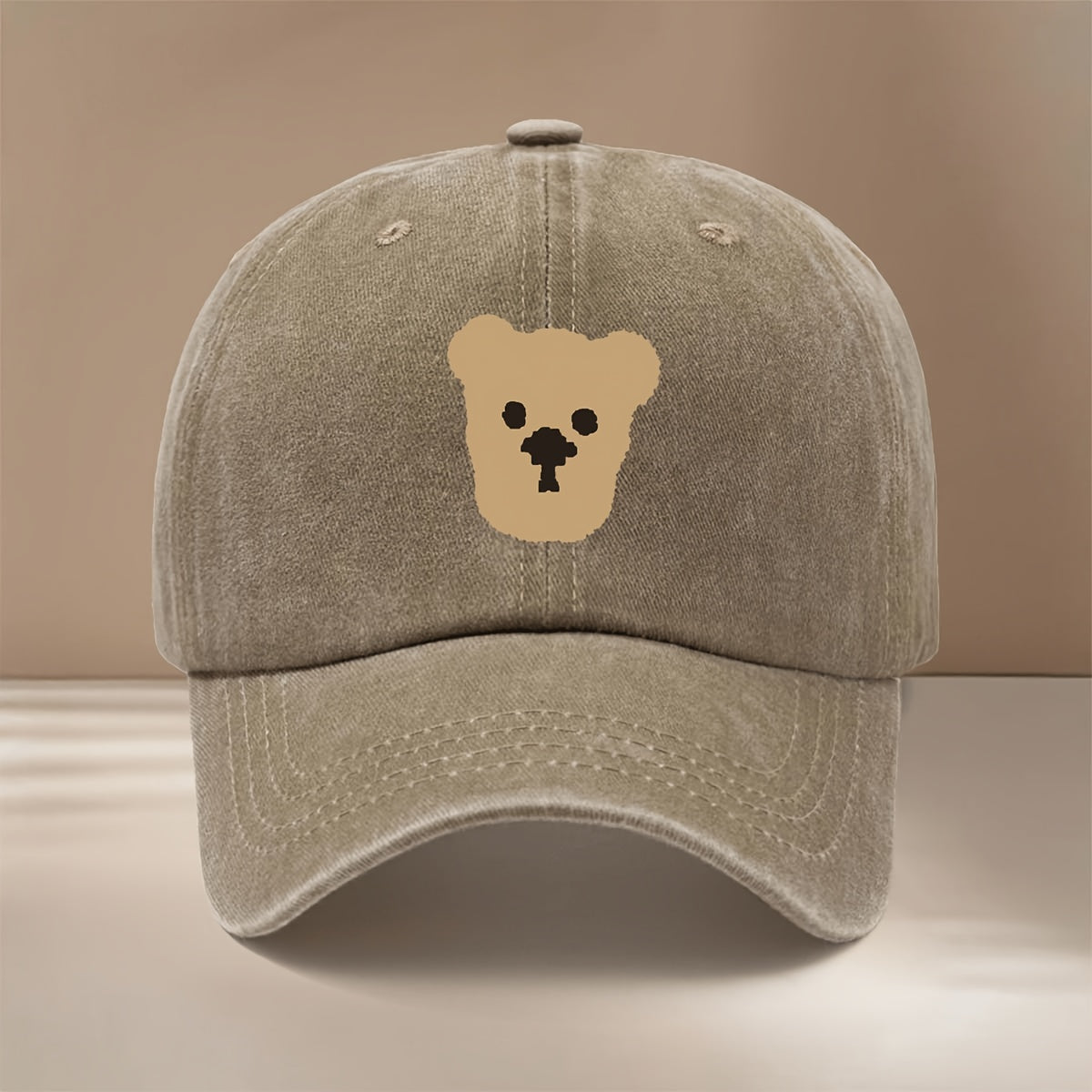 This Is a Baseball Cap with a Pixelated Bear Print, Featuring a Comfortable, Simple, and Adjustable Design. It's a Unisex Casual Hat with a , Lightweight Duckbill Brim. Suitable for Outdoor Sports, Dinners, Camping, and Trendy Fashion