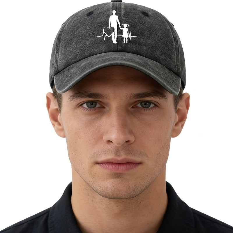 A Unisex Fashionable "Guardian Hand-in-Hand" Baseball Cap, Featuring a Classic Vintage Washed Lightweight Curved-brim Design. Suitable for Outdoor Vacations, Travel, Camping, and Other Casual Occasions. Also Works as a Hip-hop Cap for Holiday