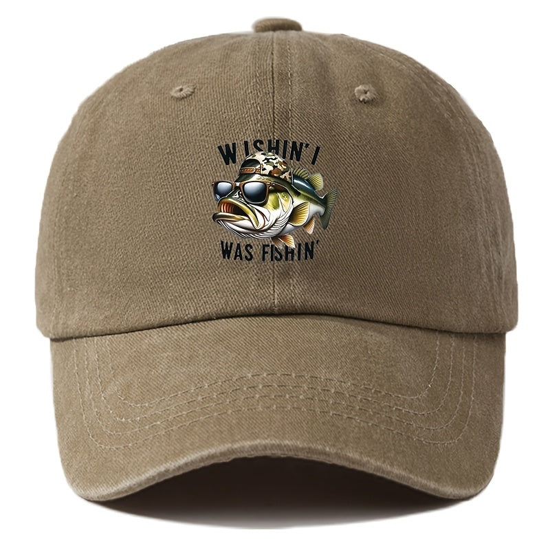 A Unisex Men's Baseball Cap with Cartoon Print, Adjustable, Fashionable, and Versatile. Suitable for Outdoor Activities Such as Camping, Hiking, and Fishing