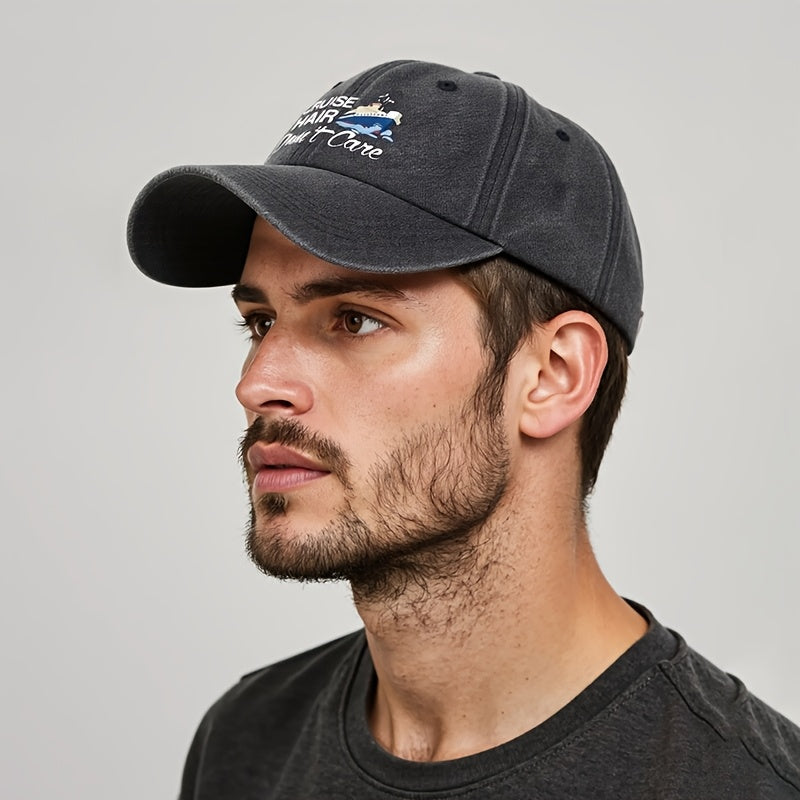 MAKEFGE Unisex Polyester Baseball Cap, Casual Cruise Hair Don'T Care Print, Adjustable Hip Hop Hat with Curved Brim, Outdoor Sports Truck Driver Cap