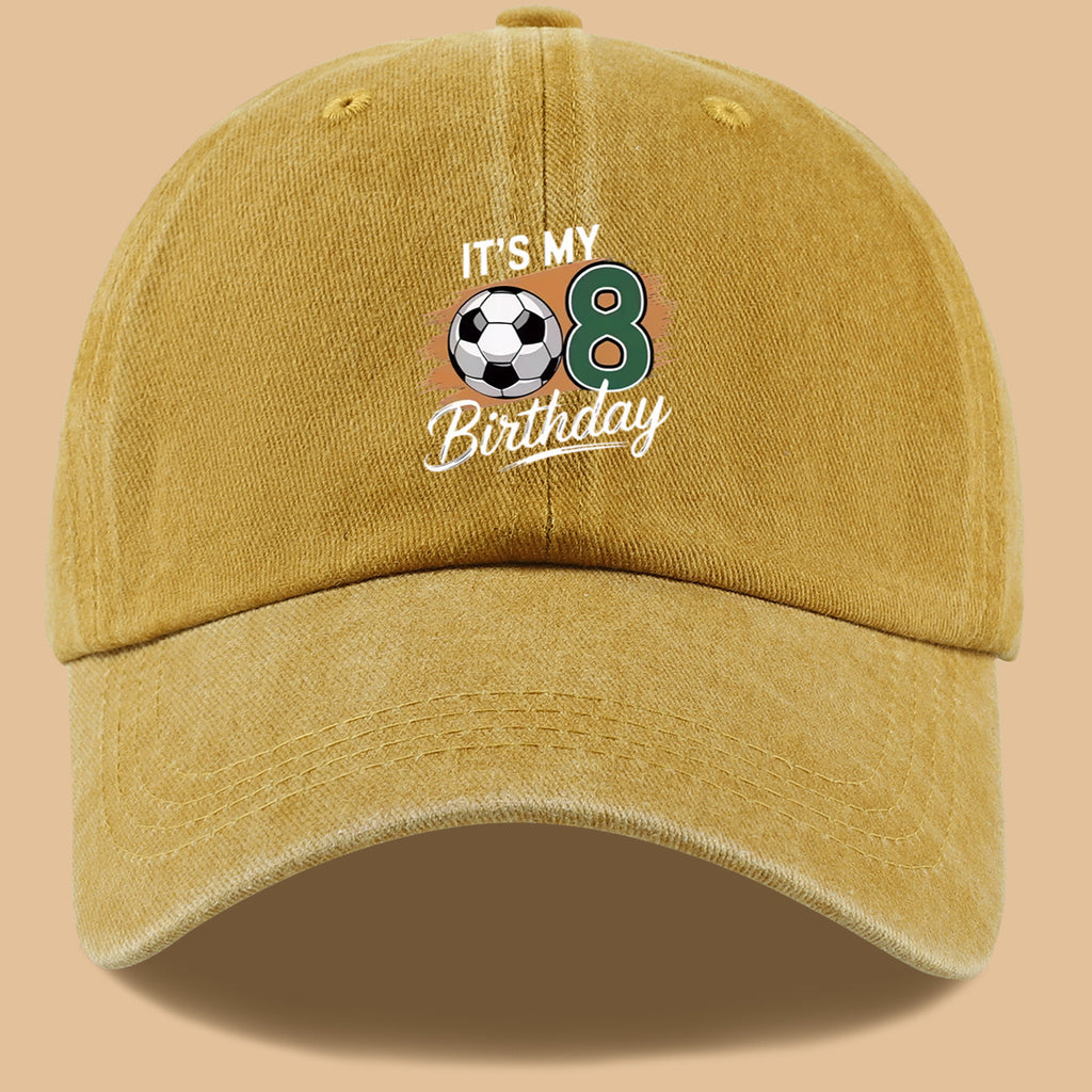1pc Soccer-Themed Fun Number "8" Design Printed Baseball Cap, Comfortable and Breathable Sun Hat, Stylish and Simple, Unisex Baseball Cap with Adjustable Size, Trucker Hat, Beach Vacation Hat, Suitable for Outdoor Fishing, Cycling, Camping