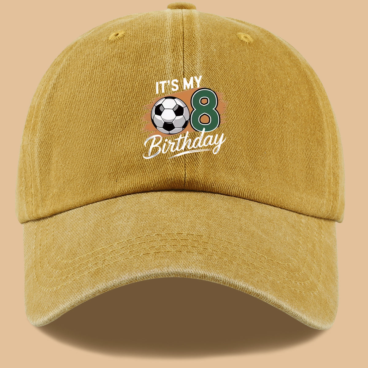 1pc Soccer-Themed Fun Number "8" Design Printed Baseball Cap, Comfortable and Breathable Sun Hat, Stylish and Simple, Unisex Baseball Cap with Adjustable Size, Trucker Hat, Beach Vacation Hat, Suitable for Outdoor Fishing, Cycling, Camping