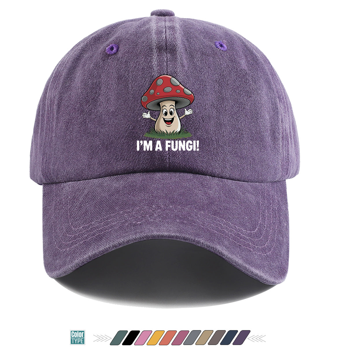 1pc Cartoon Mushroom Joyful Face Print Baseball Cap, Cute Red Mushroom with Gray Dots Hat, Comfortable and Breathable Sun Hat, Stylish, Fun, and Unique, Unisex Adjustable Baseball Cap, Casual Hat, Couple's Outing Hat, Suitable for Daily Shopping
