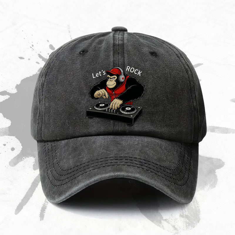 1P 1pc, Adjustable Baseball Cap with a "rock and Roll" Theme, Lightweight Printed Women's Hat, "DJ Style" Men's Trendy Cap, an Ideal Gift for Weddings, Parties, and Birthdays.