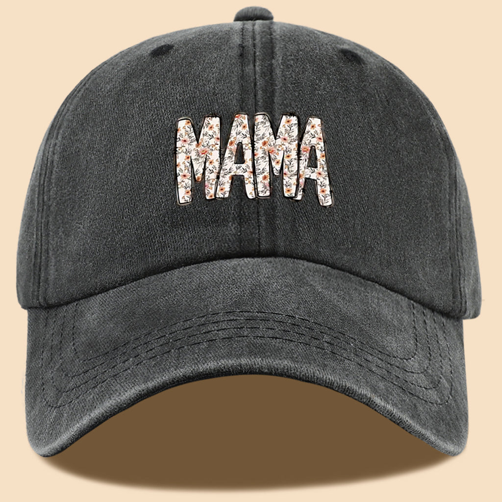 1pc 1pcs "Mom" Floral & Letter Print Baseball Cap Suitable for for Men & Women, Adjustable Duckbill Hat with Mom-Themed, Breathable Unisex Cap for Outdoor, Travel, Gifts for Mom, Birthdays, Casual Wear - Fashionable Duckbill Cap