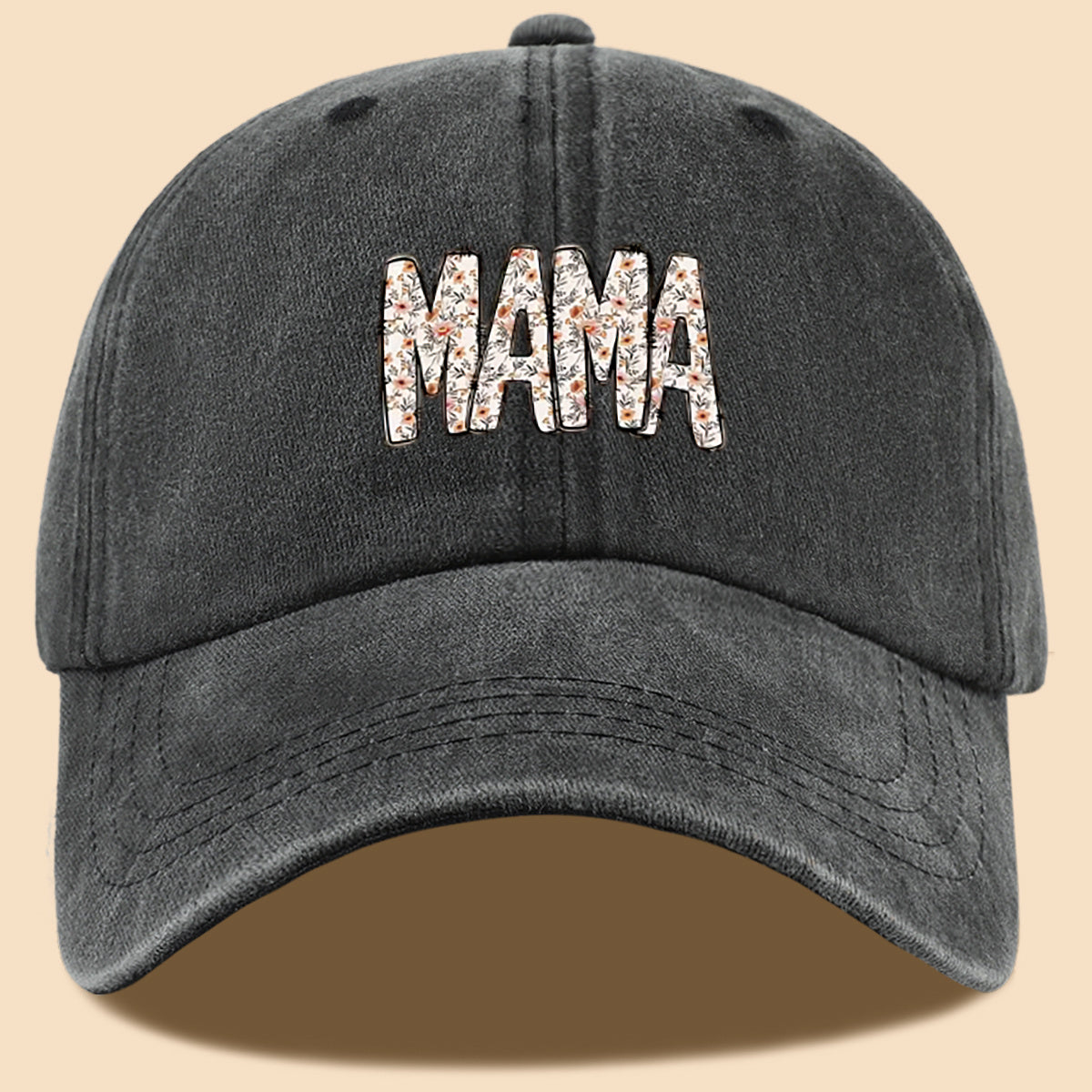 1pc 1pcs "Mom" Floral & Letter Print Baseball Cap Suitable for for Men & Women, Adjustable Duckbill Hat with Mom-Themed, Breathable Unisex Cap for Outdoor, Travel, Gifts for Mom, Birthdays, Casual Wear - Fashionable Duckbill Cap