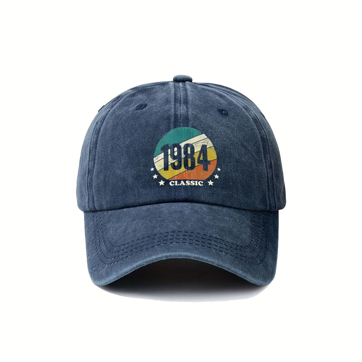 1984 Classic-Inspired, '1984 Classic' Text Color Design Vintage Washed Distressed Duckbill Cap Unisex Outdoor Baseball Cap Adjustable Washed Vintage Style Lightweight Breathable Golf Cap