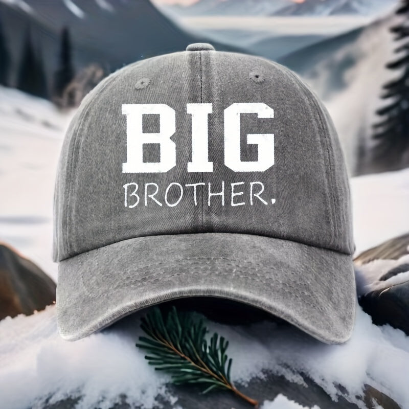 BIG BROTHER 棒球帽 - 深红色帽子带醒目白色字母，可调节绑带，轻便透气防晒 - 男女通用运动帽，适合日常、运动、礼物（可机洗）- 生日、母亲节、亡灵节理想选择 - BIG BROTHER 字样设计