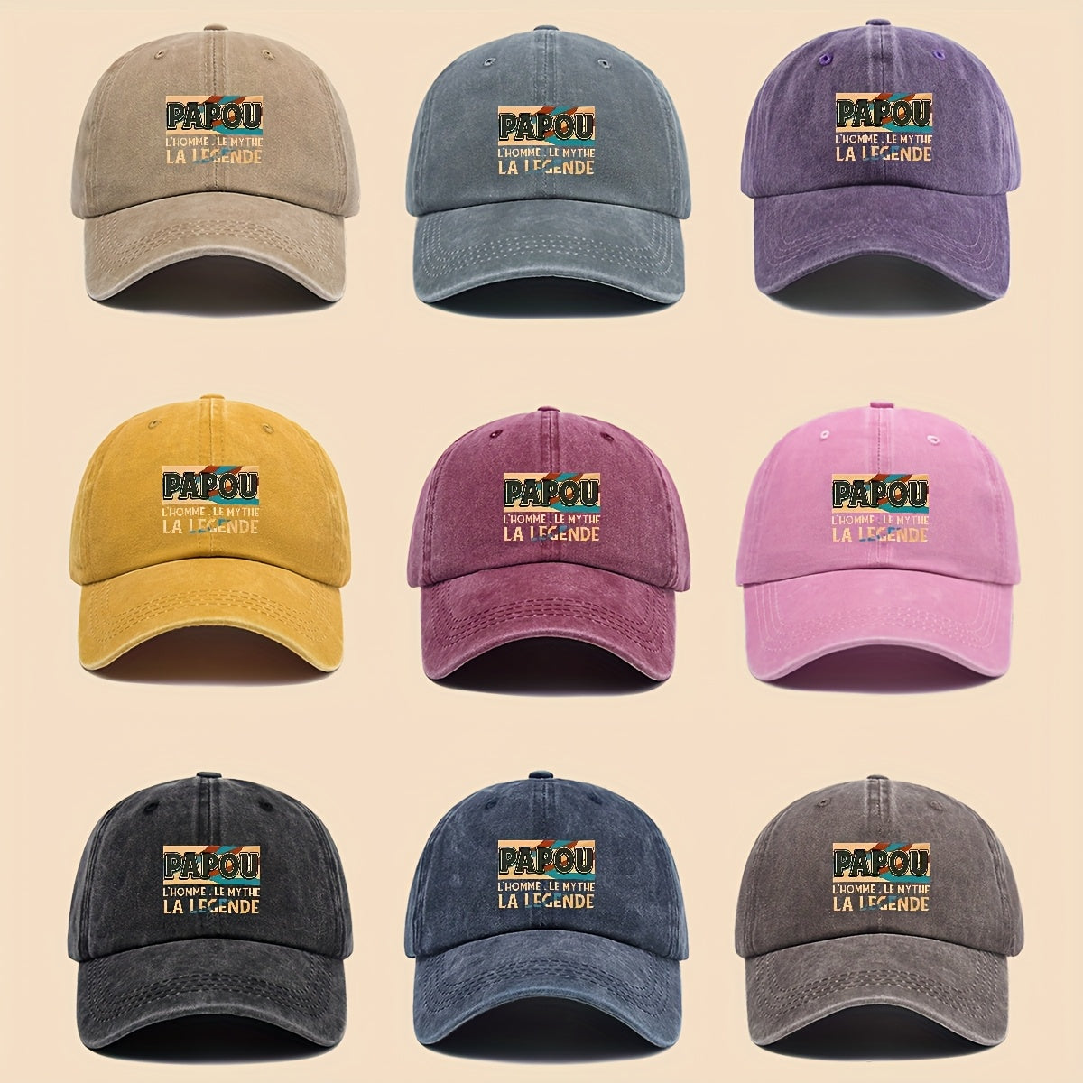 1pc PAPOU Vintage Trucker Hat - Adjustable Unisex Baseball Cap with Papa Print, Soft Lightweight Breathable Suitable for Outdoor Fishing, Hiking, Hunting, Casual Wear, Suitable for Dad, Mom, Youth, for Sports Gifts for Men & Women