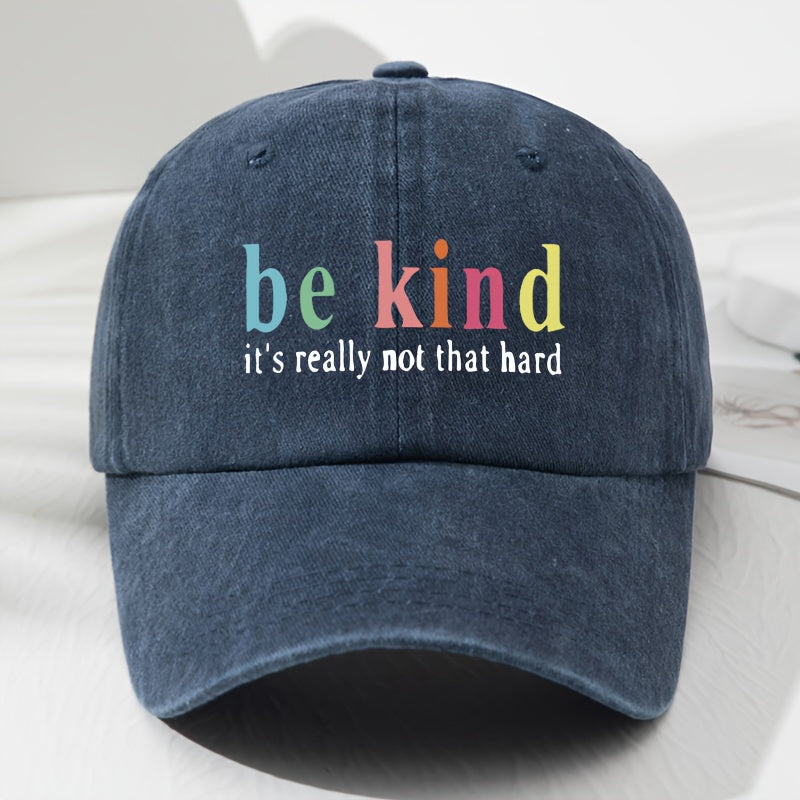 Lightweight And Comfortable Unisex Retro Baseball Cap Featuring a 'Be Kind' Print, Designed for And Breathability, Perfect for Outdoor Activities Like Fishing, Camping, And Hiking, with a Classic Wild Style