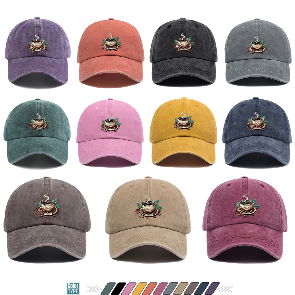 1pc 1pcs Vintage American Trucker Hat - Adjustable Soft Top Dad Cap with Coffee Print, Breathable Suitable for Outdoor Sports, Cycling,, Fishing, for Men & Women, Unisex for Youth, Skateboarding, Parties, Festivals, Gift