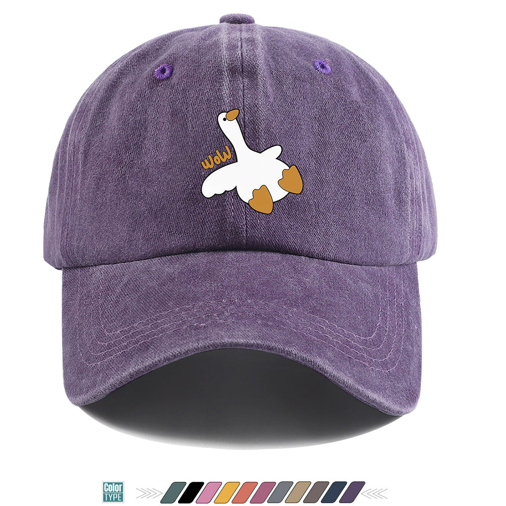 1pc Adorable White Goose Print Baseball Cap Suitable for Men & Women, Breathable Adjustable Snapback Hat with Goose, Unisex Casual Cap for Daily Wear, Picnic, Camping, Amusement Parks - Fun Gift for Goose Lovers, Birthday Present