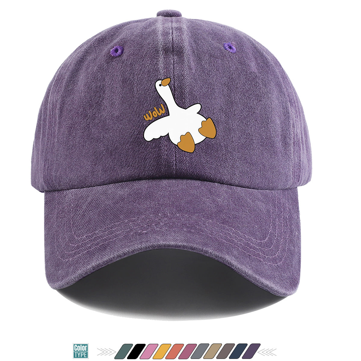 1pc Adorable White Goose Print Baseball Cap Suitable for Men & Women, Breathable Adjustable Snapback Hat with Goose, Unisex Casual Cap for Daily Wear, Picnic, Camping, Amusement Parks - Fun Gift for Goose Lovers, Birthday Present
