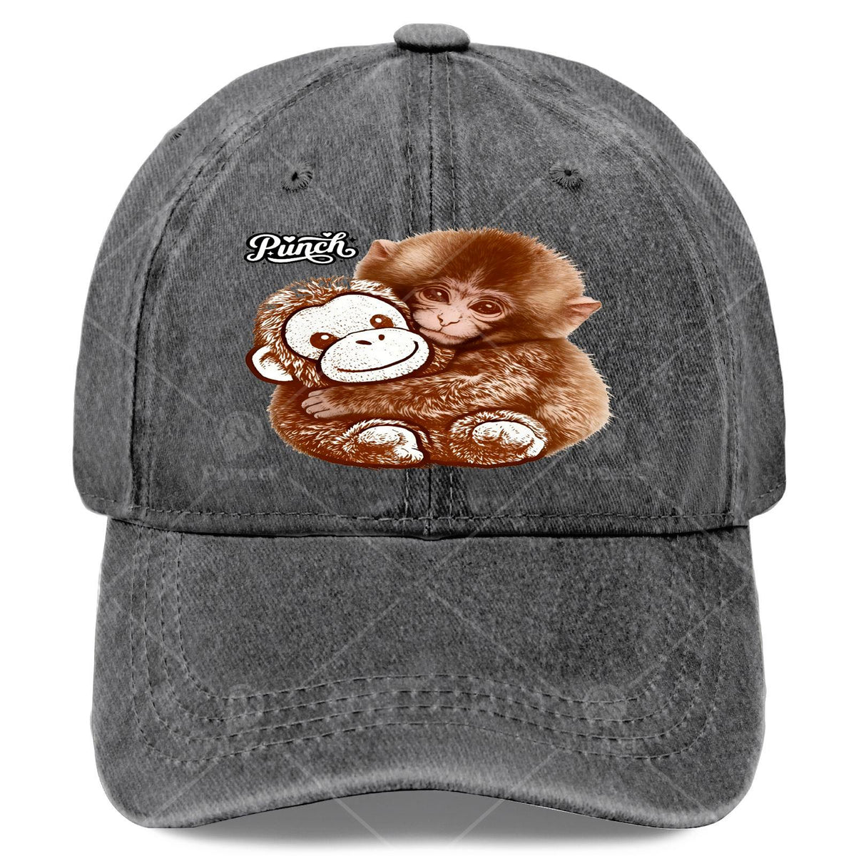 Stay Strong with This Stylish Monkey Wearing a Plush Orangutan Baseball Cap, Suitable for Everyone
