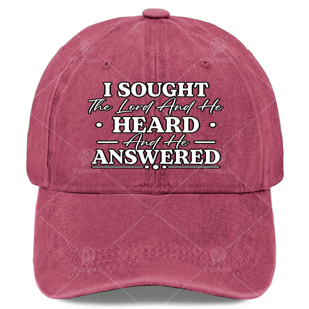 I Sought The Lord and He Heard and He Answered Christian God Baseball Hat