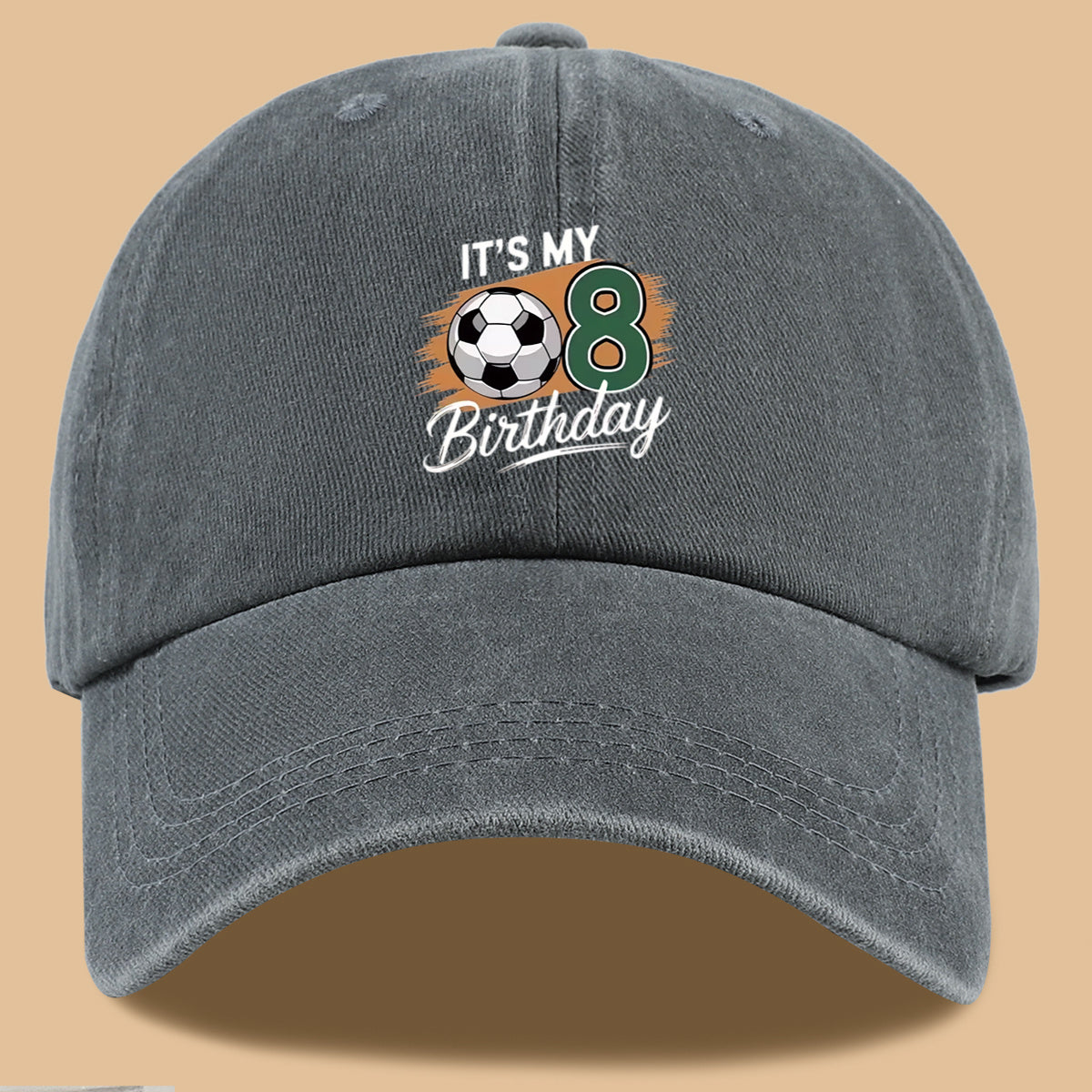1pc Soccer-Themed Fun Number "8" Design Printed Baseball Cap, Comfortable and Breathable Sun Hat, Stylish and Simple, Unisex Baseball Cap with Adjustable Size, Trucker Hat, Beach Vacation Hat, Suitable for Outdoor Fishing, Cycling, Camping