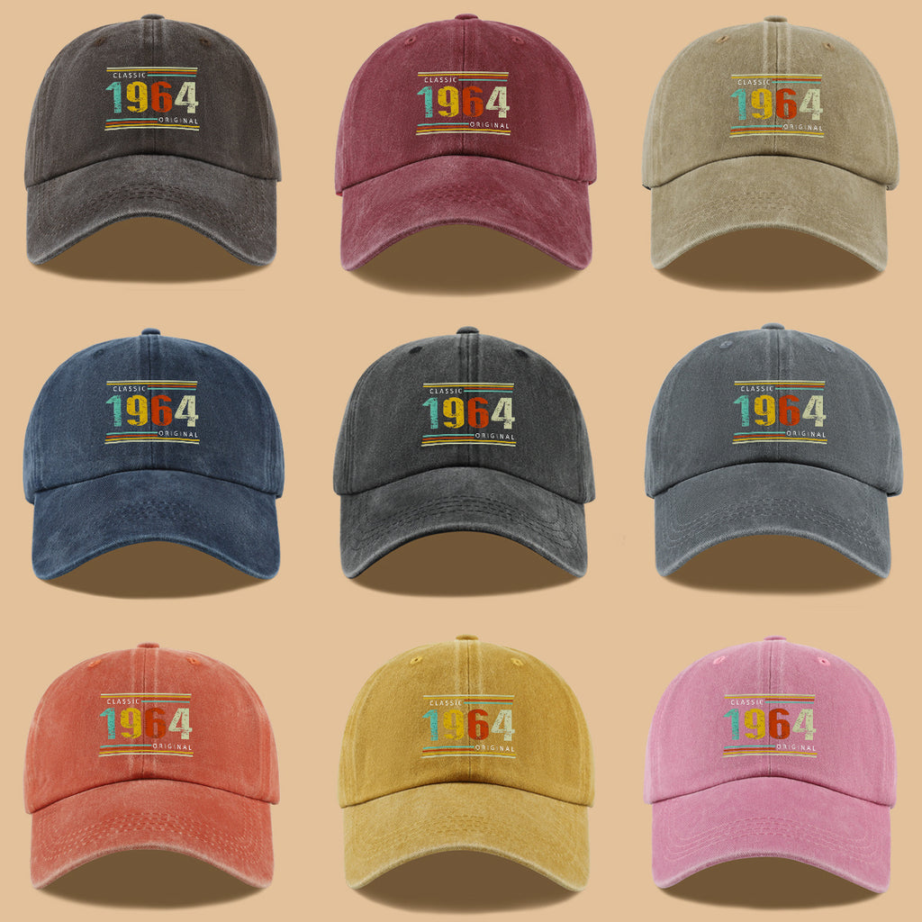 1pc 1964 Original Vintage Print Baseball Cap Suitable for Men & Women, Adjustable Duckbill Hat with Retro, Unisex Outdoor Sun Hat for Sports, Travel, Parties, Camping - Nostalgic, Holidays, Streetwear Fashion