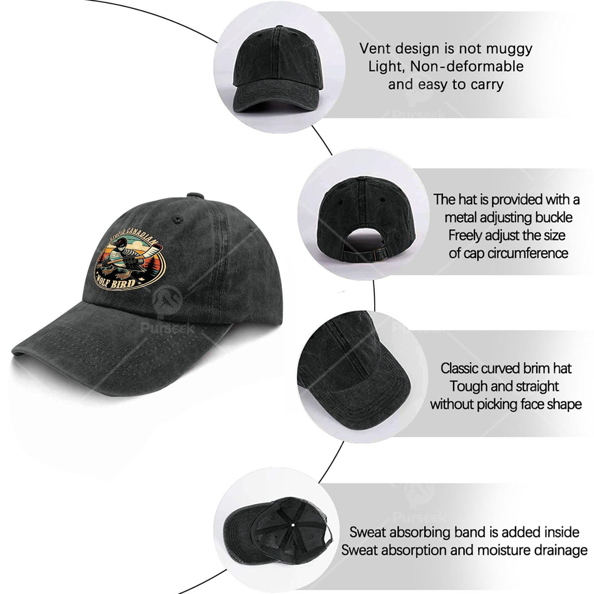 Retro Canadian Wolf Bird Heated Hookey Loon Baseball for Everyone