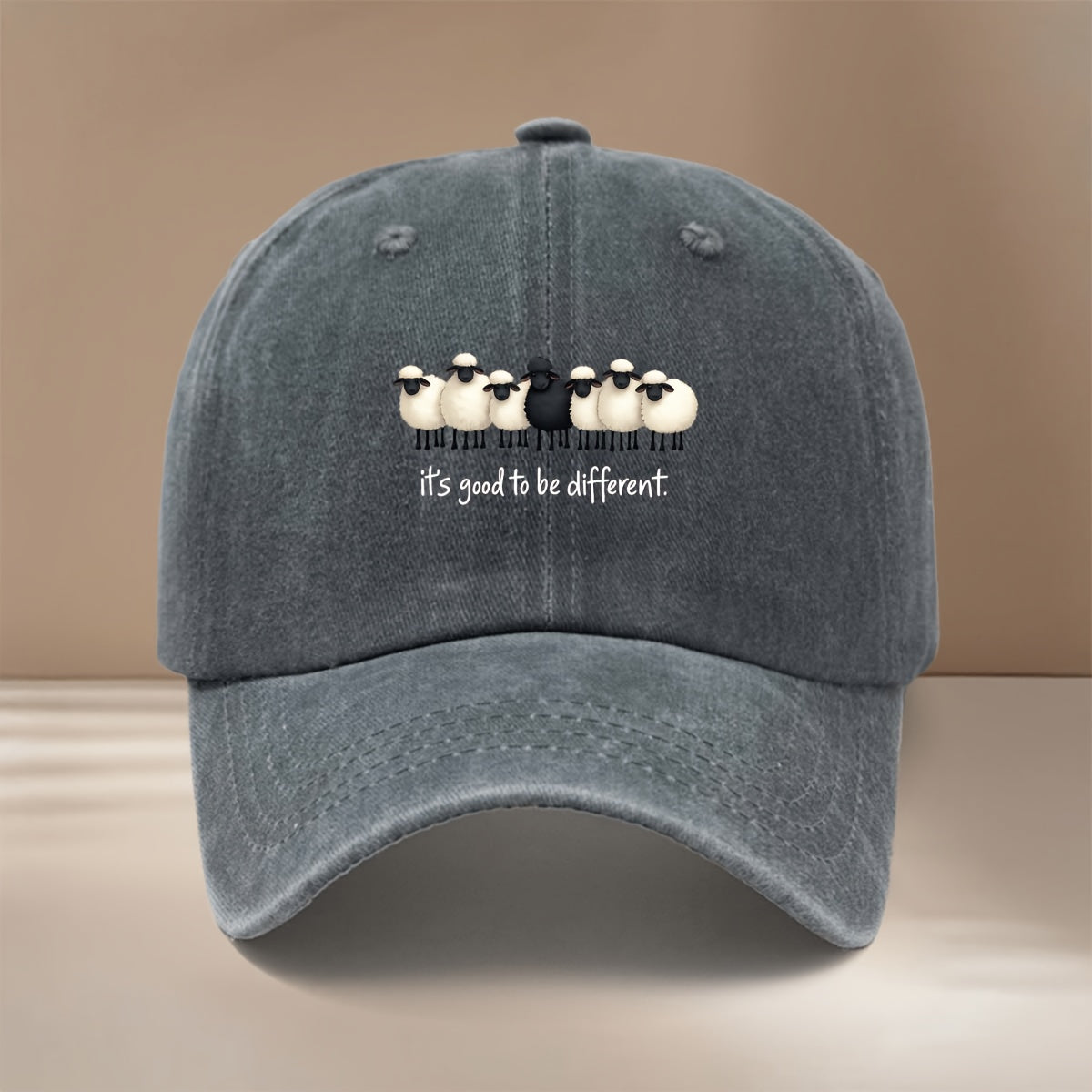 This Is a Baseball Cap with "it's Good to Be Different." Printed on It. It's a Stylish, Lightweight, and Adjustable Six-panel Hat Suitable for Both Men and Women. This  and Comfortable Snapback Cap Is Perfect for Outdoor Sports, Dinners