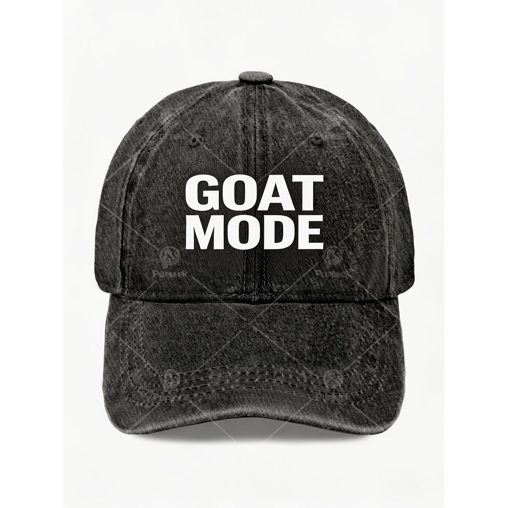 GOAT MODE Vintage Baseball Cap for Men & Women - Adjustable Pull String Closure, Retro GOAT Print, Machine Washable Suitable for Casual Streetwear,, Gifts