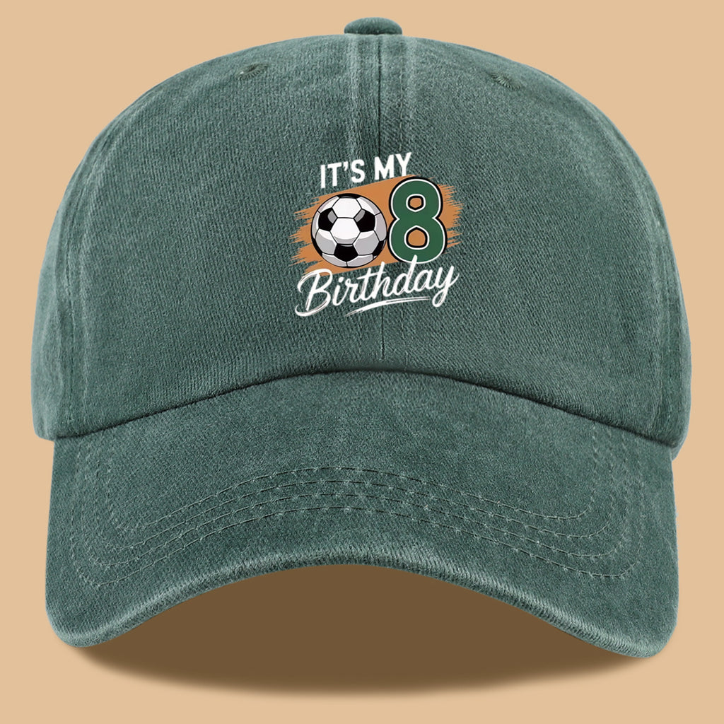 1pc Soccer-Themed Fun Number "8" Design Printed Baseball Cap, Comfortable and Breathable Sun Hat, Stylish and Simple, Unisex Baseball Cap with Adjustable Size, Trucker Hat, Beach Vacation Hat, Suitable for Outdoor Fishing, Cycling, Camping