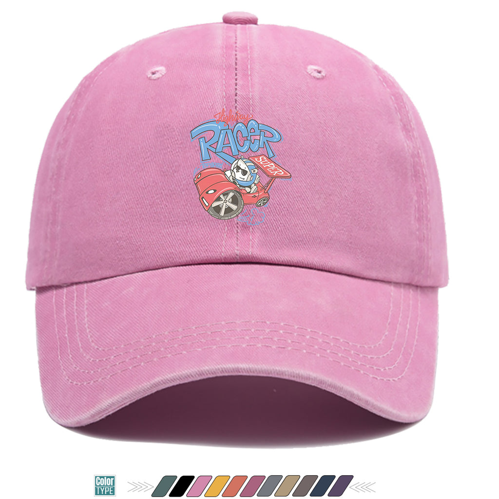 1pc "Highway Racer" Fun Cartoon Print Baseball Cap Panda Racer Pattern Sun Hat Fashion Trendy Duck Tongue Hat Unisex Adjustable Street Casual Hat Outdoor Sports Sun Hat Suitable for Daily Travel, Parties, Cycling
