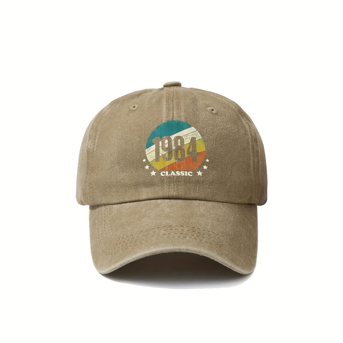 1984 Classic-Inspired, '1984 Classic' Text Color Design Vintage Washed Distressed Duckbill Cap Unisex Outdoor Baseball Cap Adjustable Washed Vintage Style Lightweight Breathable Golf Cap
