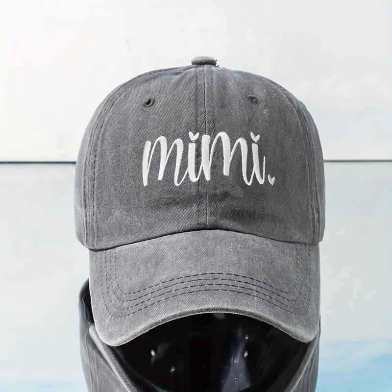 1 Unisex Y2K Style MIMI Washed Baseball Cap, Suitable for Outdoor Sports and Daily Wear