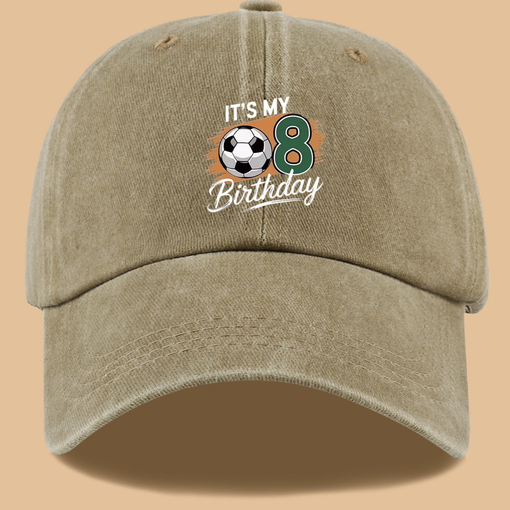 1pc Soccer-Themed Fun Number "8" Design Printed Baseball Cap, Comfortable and Breathable Sun Hat, Stylish and Simple, Unisex Baseball Cap with Adjustable Size, Trucker Hat, Beach Vacation Hat, Suitable for Outdoor Fishing, Cycling, Camping