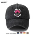 A Unisex Fashionable and Versatile Printed Donut Barbell Baseball Cap, Featuring a Classic Vintage Washed Outdoor Lightweight Curved Brim. This Trucker Baseball Cap Is Suitable for Casual Occasions Such as Outdoor Vacations, Travel, and Camping