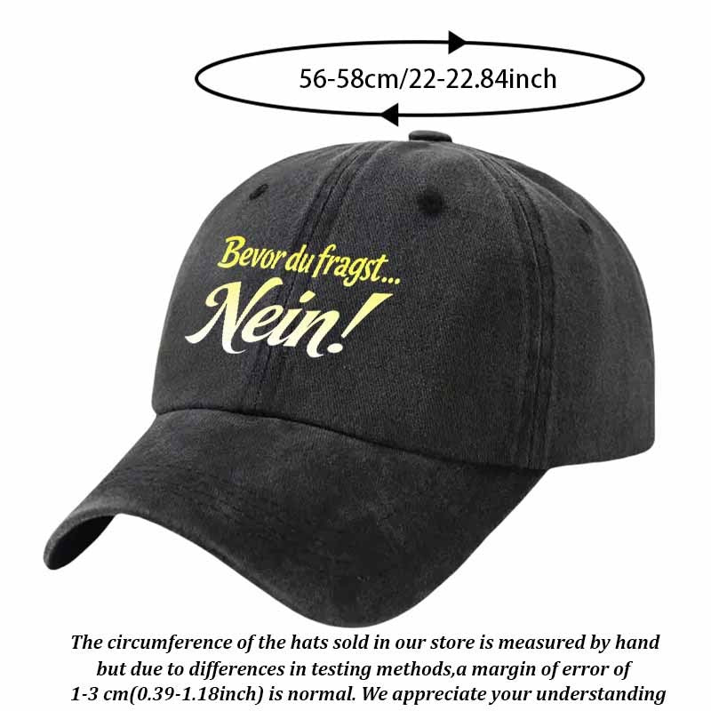 Trendy Baseball Cap Adorned with German Slogans, a Choice Full of Youthful