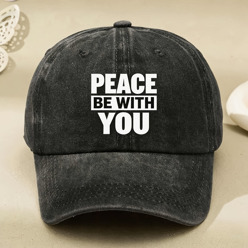 Peace Be with You Inspirational Quote Hat Unisex Vintage Casual Streetwear Cap for Anniversary And Memorial Day