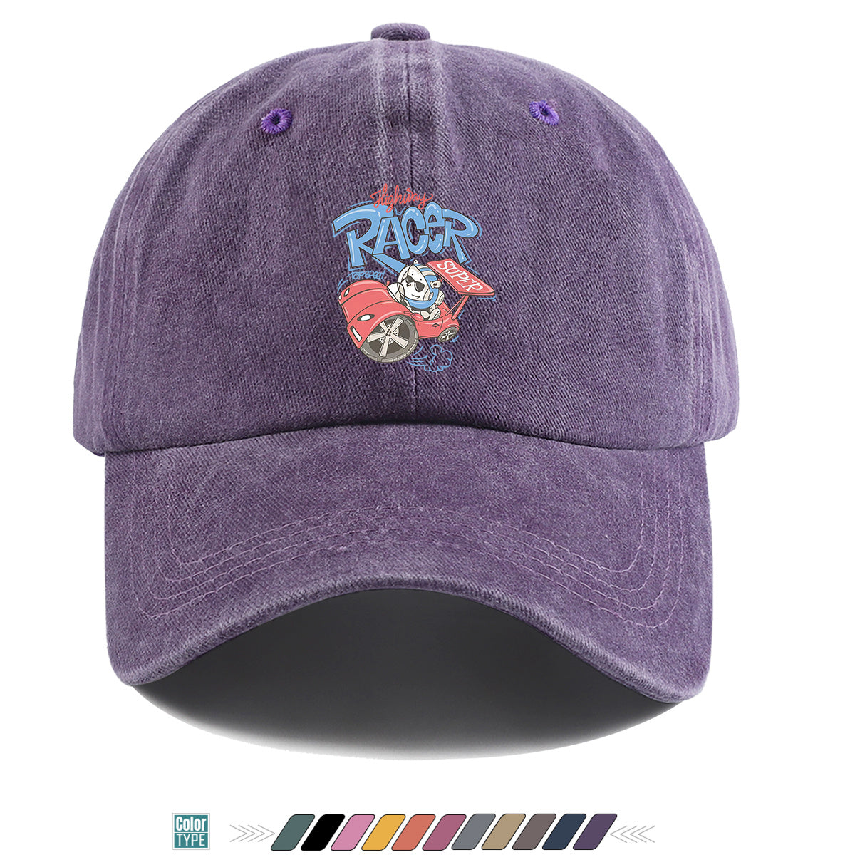 1pc "Highway Racer" Fun Cartoon Print Baseball Cap Panda Racer Pattern Sun Hat Fashion Trendy Duck Tongue Hat Unisex Adjustable Street Casual Hat Outdoor Sports Sun Hat Suitable for Daily Travel, Parties, Cycling
