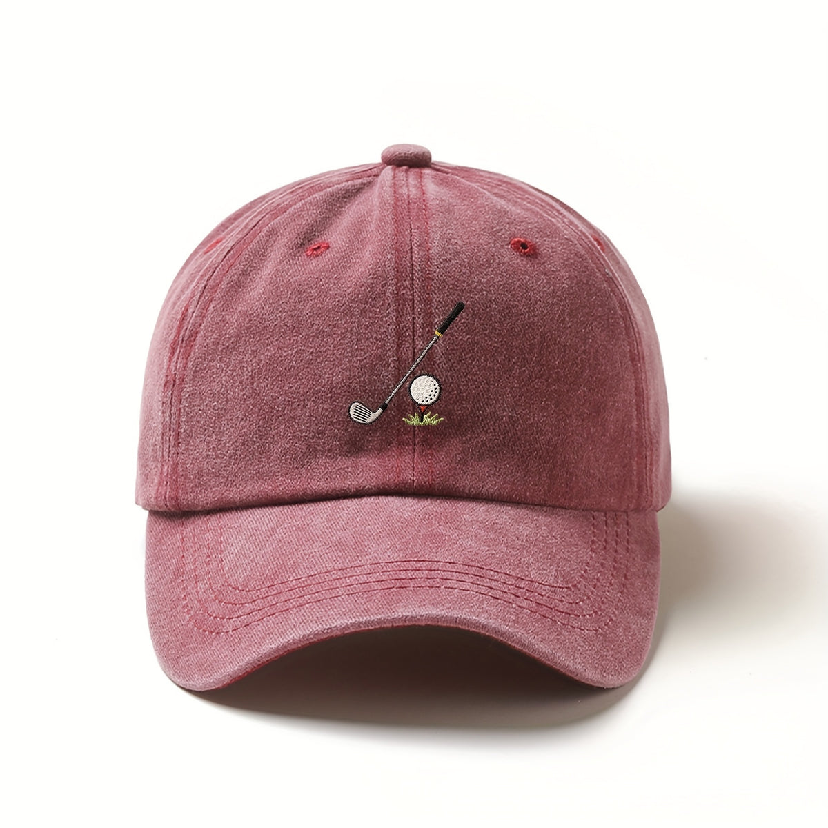 Men'S Adjustable Baseball Cap Featuring Golf Club Embroidery - Made from Lightweight Elastic Material, Designed for Casual Sports, Easy to Hand Wash, Perfect for Golf Enthusiasts And Casual Outfits