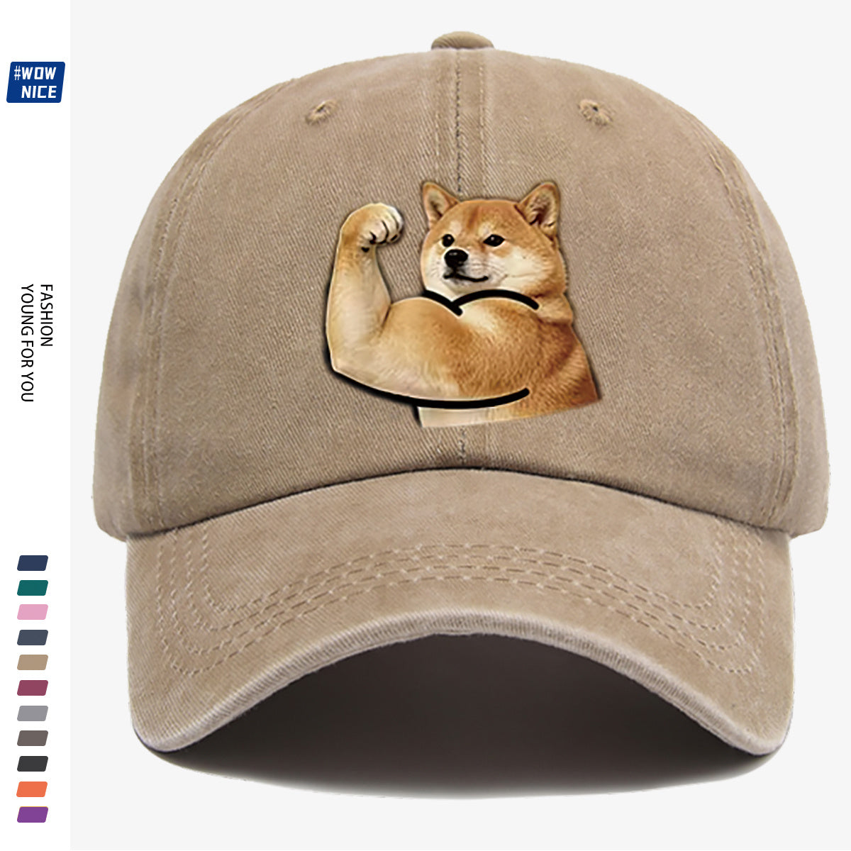 1pc Shiba Inu Muscle Arm Fun Print Baseball Cap Unisex Same Style Slimming Fashion Adjustable Size Street Trend Hat Daily Casual Hat Outdoor Hiking Hat Travel Outing Hat Party Styling Hat Versatile Duckbill Hat Festival Birthday Gift Ideal Choice Fo