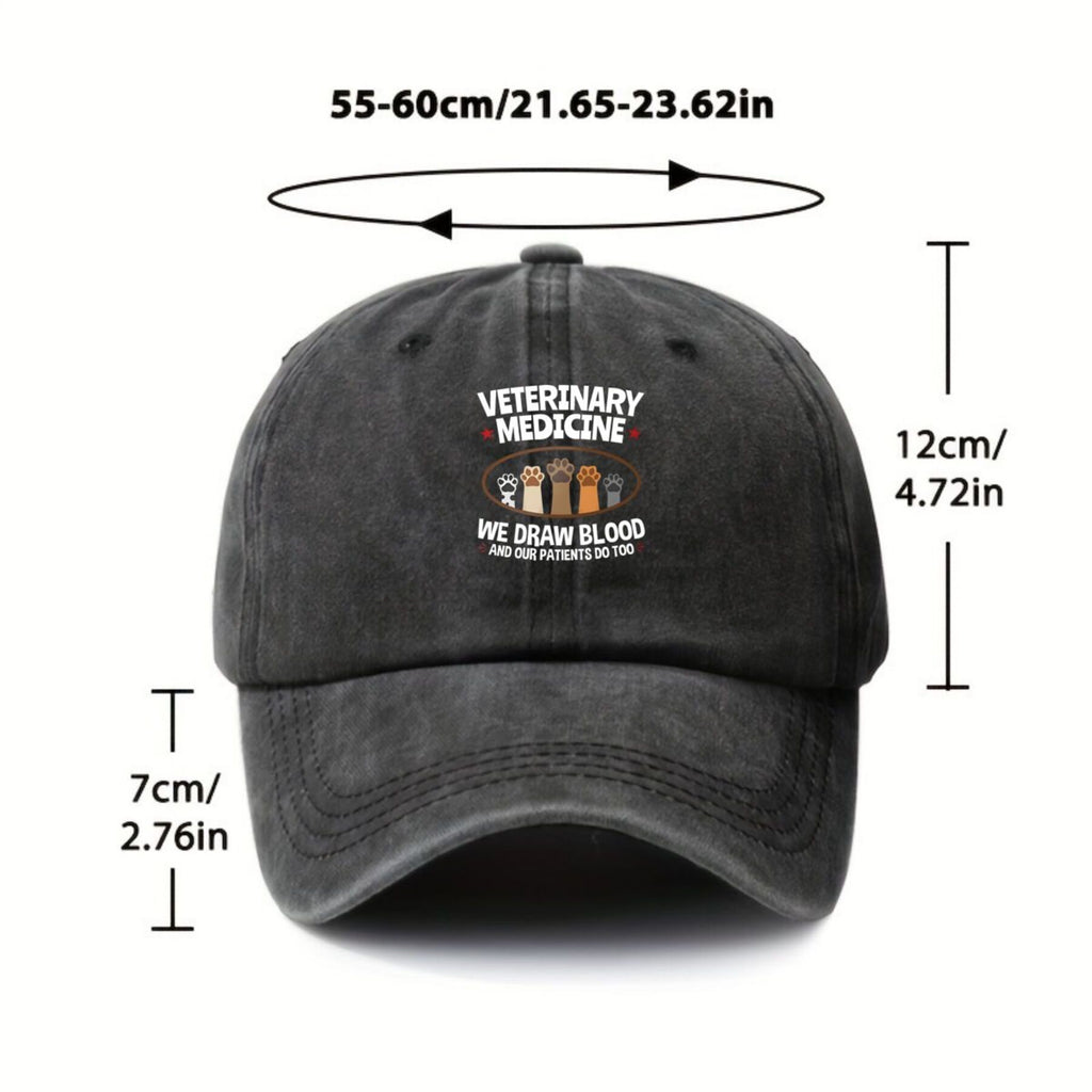 Veterinary Medicine Vet Tech Trendy Dad Hat with Soft Top Design, Street Culture Baseball Cap, Soft Fabric, Breathable and Comfortable, Outdoor Sports Sunshade Driving Hat