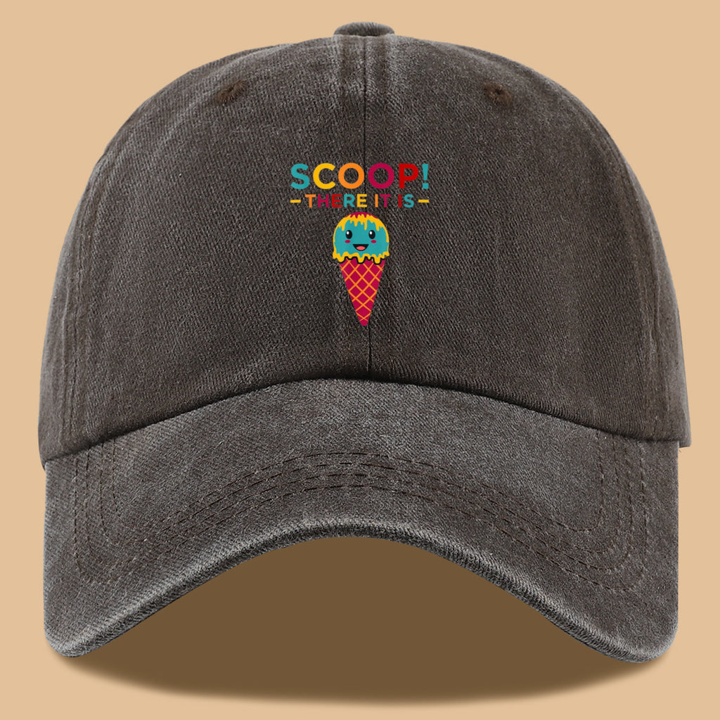 1pc 1pcs Fun Ice Cream Print Baseball Cap with Scoop! There It Is! - Adjustable Unisex Breathable Sun Hat Suitable for &, Summer Outdoor Parties, Picnic, Travel, Casual Wear - Cute, Amusement Parks