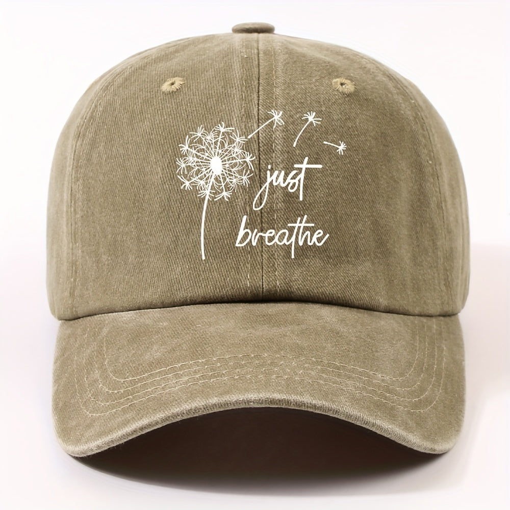 Unisex Retro Dandelion Print Baseball Cap with Curved Brim - Adjustable Dad Hat Suitable for Cycling, Outdoor & Casual Wear - Lightweight All-Season Round Cap (Metal Closure)