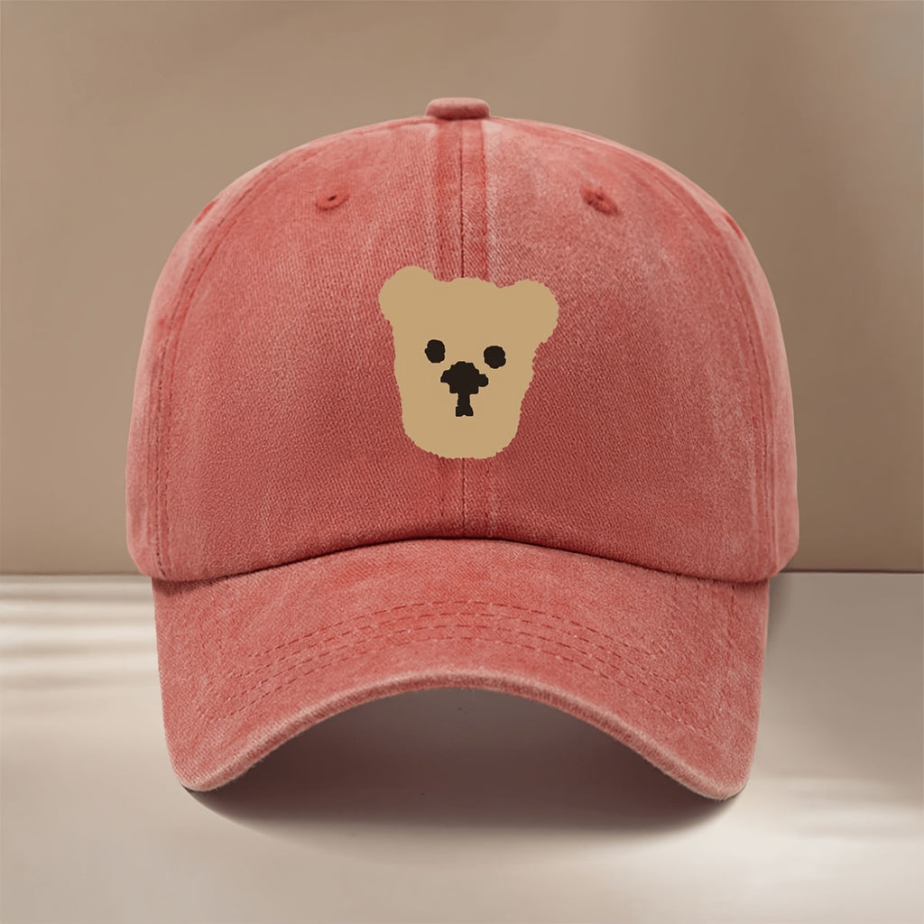 This Is a Baseball Cap with a Pixelated Bear Print, Featuring a Comfortable, Simple, and Adjustable Design. It's a Unisex Casual Hat with a , Lightweight Duckbill Brim. Suitable for Outdoor Sports, Dinners, Camping, and Trendy Fashion
