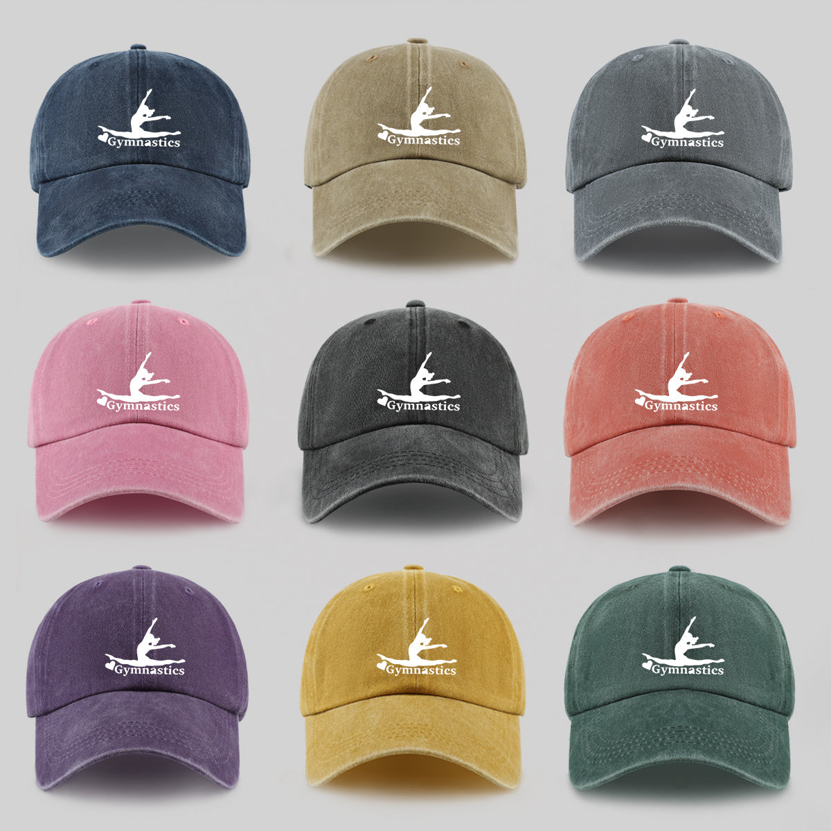 1pc "Gymnastics" Printed Baseball Cap with Gymnastics Pattern Design, Lightweight, Comfortable, and Breathable. Adjustable Size, Perfect Valentine's Day Gift for Partners. Casual Wear Accessory for Men and Women, Ideal for Outdoor Activities. Sun Hat