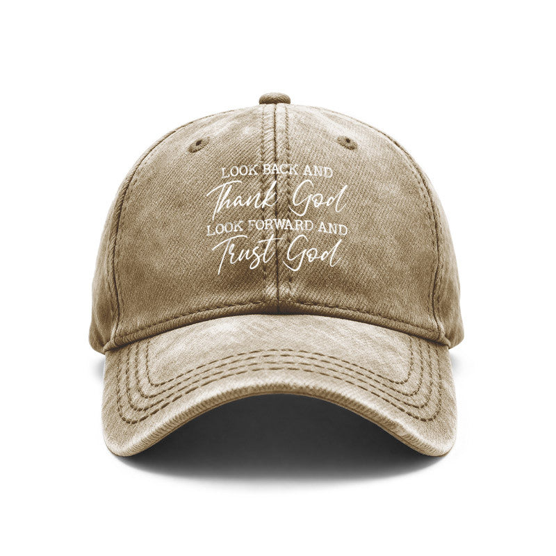 1pc Vintage Washed Unisex Baseball Suitable for Outdoor & Casual Wear, Adjustable Faith Quote Religious with Verse Design, Gift for Men & Women, Prayer for Church, Daily Wear, Printed Design