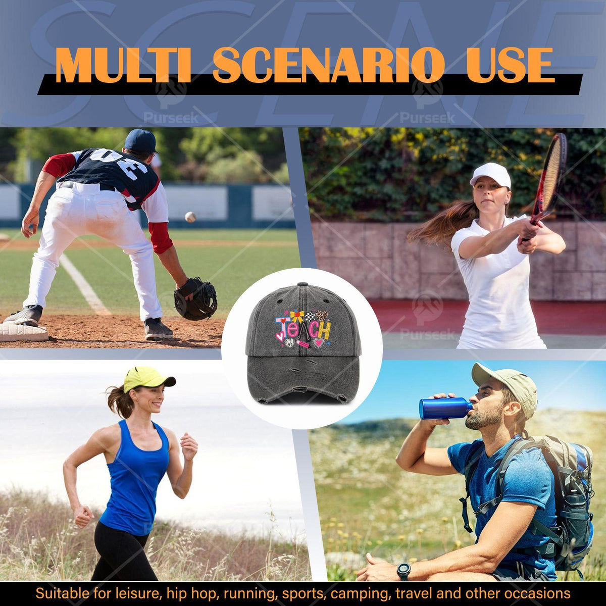 Teach Lovess Learnss Unisex Trucker Hat with Iconic Print - Adjustable Snapback Cap, Lightweight Vintage Washed Baseball Cap Suitable for All Seasons, Machine Washable for Men & Women, Casual Wear, Classic Round-Top Design