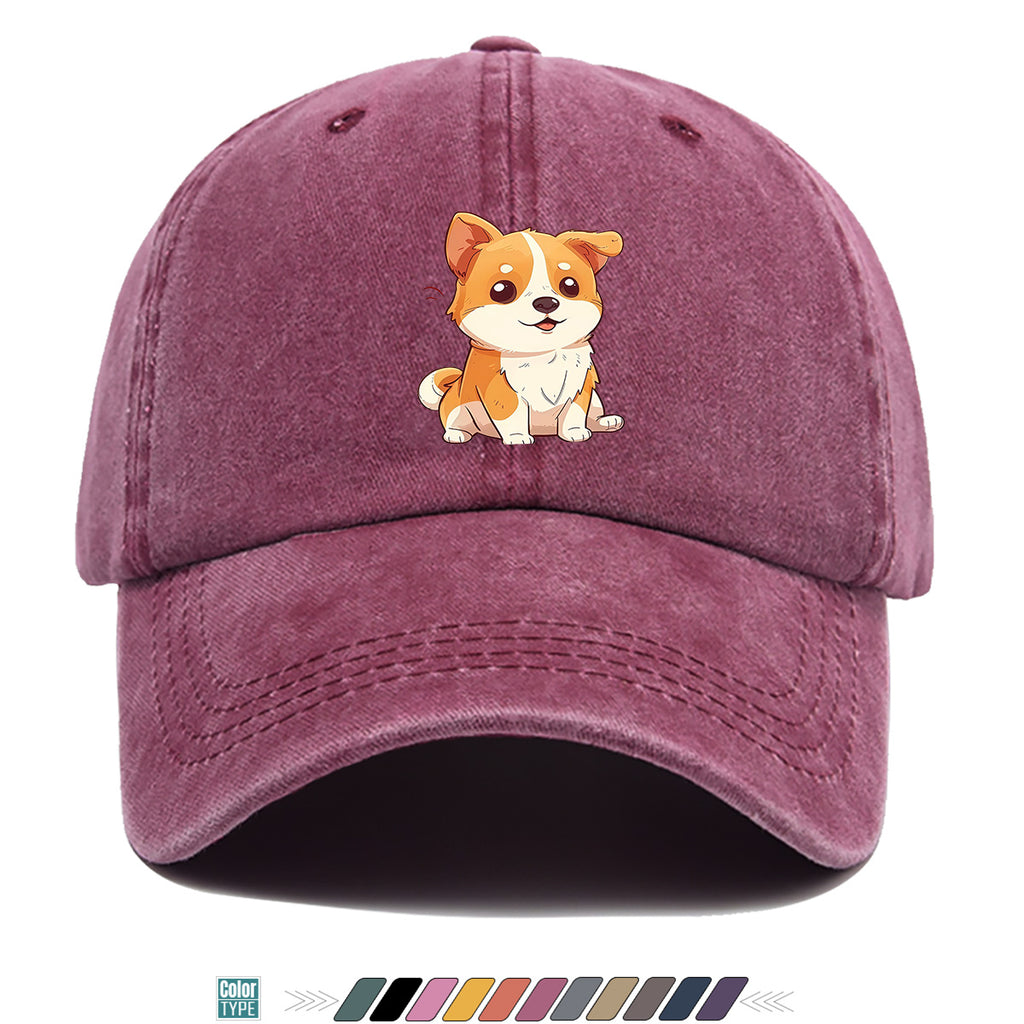 1pc Corgi Print Baseball Cap Suitable for Daily Outfits, Outdoor Activities & Gifts - Adjustable Snapback Hat with Corgi Dog Pattern, Unisex for Men & Women, Corgi-Themed, Park Strolls, Casual Wear (Cute Corgi)