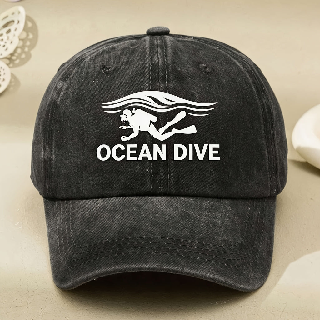 Ocean Dive Scuba Diver Graphic Vintage Style Unisex Casual Streetwear Hat for Outdoor Anniversary Gift