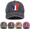 1 Washed Distressed Print Baseball Cap for Adults, NY Statue of Liberty Print, Washed Vintage Distressed Soft Top Baseball Cap, Unisex Versatile Baseball Cap