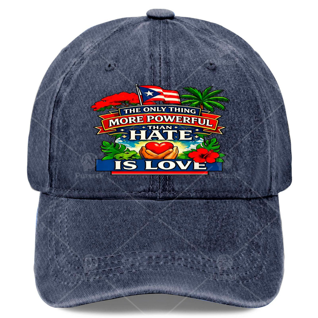The Only Thing More Powerful Than Hate Is Love Flag Retros Baseball Hat Unisex