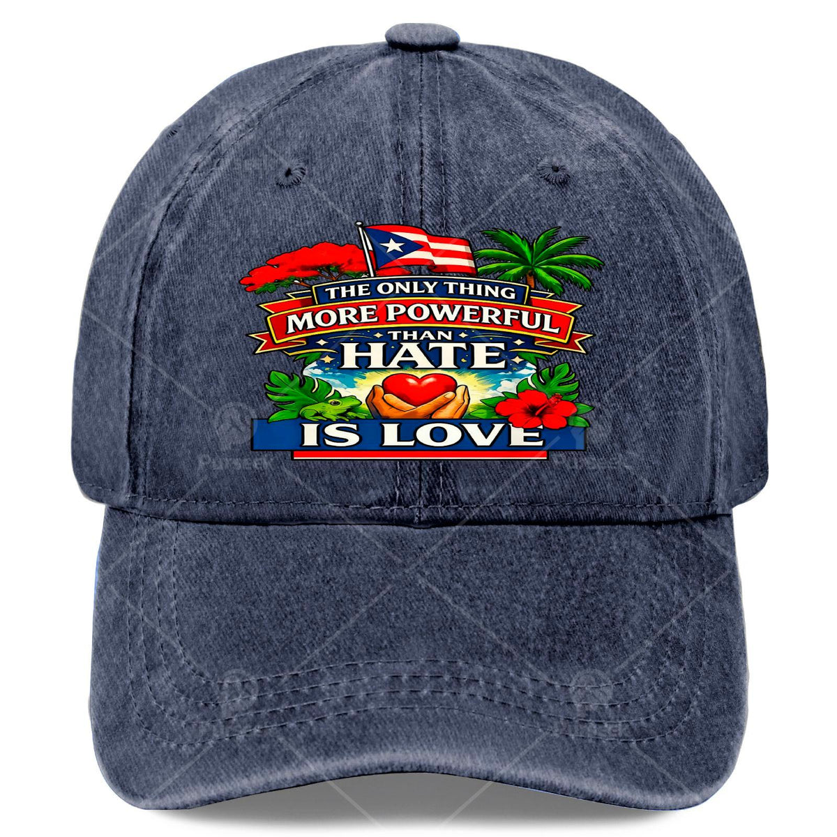 The Only Thing More Powerful Than Hate Is Love Flag Retros Baseball Hat Unisex