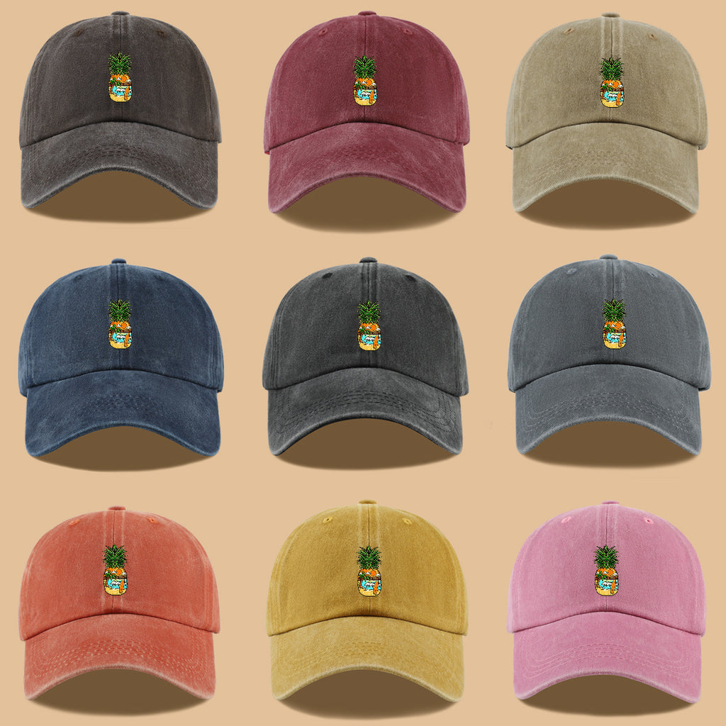 1pc Pineapple Print Trucker Hat - Adjustable Unisex Baseball Cap with Pineapple & Beach Scenery Design, Breathable Suitable for Outdoor, Vacations, Parties, Daily Wear - Suitable for Men and Women, Ideal Gift for Beach Lovers