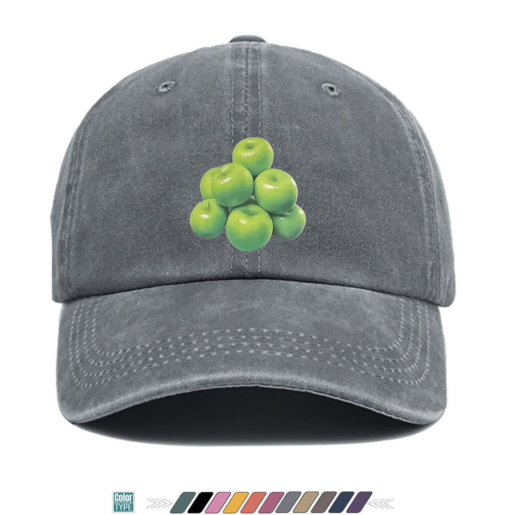 1pc Green Apple Print Baseball Cap for Men & Women - Adjustable Unisex Hat with Stacked Apple, Suitable for Outdoor, Travel, Parties, Casual Wear - Fresh, Holidays, Anniversaries - Apple-Themed Cap